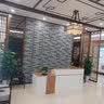 然霆公司前台接待台咨询柜台桌简约美容店服装店吧台收银台 白理石+黄金橡木【左拐角】 200x60x100cm 实拍图