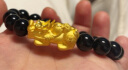老庙黄金3D硬转运珠(1cm*15粒黑玛瑙)貔貅生日节礼物 实拍图