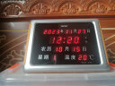 虹泰（HoTai）挂钟万年历电子钟客厅电子日历挂钟创意简约家用电子钟表188-228 A129-02黑(23x17cm) 实拍图