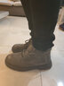 跨足行马丁靴男中帮英伦风工装靴子男士高帮沙漠短靴秋冬季透气增高皮鞋 棕色-加绒款 39 皮鞋码 实拍图