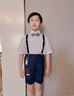 罗蒙儿童背带礼服套装男童礼服毕业演出服中大童 藏青套装 110 实拍图
