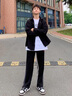 迪伽达 纯色衬衫男士外套春季新款工装宽松休闲长袖文艺衬衣男 WJS-C4505黑色 XL 实拍图