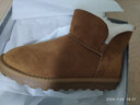 红蜻蜓雪地靴冬款厚底羊毛加绒短靴女鞋防寒保暖女雪地女棉鞋WLC43471 棕色 39 实拍图
