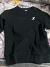 特步（XTEP） 卫衣男装套头t恤衫秋季休闲运动服饰男士保暖打底宽松大码跑步服 黑白-spirit圆领-不加绒 M /170 -现货速发 实拍图