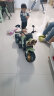 贝趣儿童电动车摩托车可坐人3-6岁双人玩具车男孩小孩宝宝遥控三轮车 超大复古绿【遥控双驱+音乐+礼包 实拍图