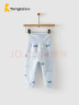 童泰秋冬5个月-4岁婴幼儿保暖衣服宝宝舒适家居内衣高腰闭裆裤 蓝色 80cm 实拍图