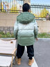G.DUCKKIDS小黄鸭男童羽绒服2025新款韩版儿童冬中大童装拼色渐变外套过年服 卡其色 120 建议身高120CM左右 实拍图