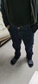 AEMAPE苹果纯棉秋冬季牛仔裤中老年高腰深裆宽松直筒爸爸装百搭加绒长裤 （厚款）C款#黑蓝色 32 (2尺5) 实拍图