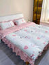 雅鹿水洗棉花边四件套公主风床单被套家用宿舍床裙被罩裸睡床上用品 可爱萌宠米【软糯亲肤放心裸睡】 1.8m 床裙款 四件套-被套200*230cm 实拍图