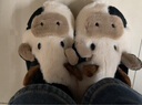 细细条 全包跟可爱小奶牛棉拖鞋男女冬季情侣室内保暖毛绒绒软底居家鞋 全包跟款白色 40-41 （适合39-40的脚） 实拍图