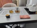 穗驰家具阳台茶桌椅组合现代简约岩板客厅茶具套装一体泡茶台茶桌办公茶台 灰色岩板款（带USB充电）  130*70*75茶桌 实拍图