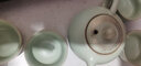 瓷牌茗茶具（cipaiming teaset） 茶具套装小套功夫茶壶便携一壶四杯家用会客泡茶器小茶台 青汝窑《金福》西施+四杯磁石盘 实拍图