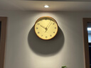 七秒印象 七装饰钟表北欧挂钟客厅现代简约时钟时尚轻奢挂表静音石英挂墙家用 深色木纹款小号 实拍图