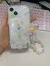 世韩适用苹果14手机壳气囊四角防摔带手链条高级感iPhone14保护套透明小碎花图案手机链仙女款七夕 实拍图