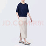 无印良品（MUJI）女式 麻混 弹力 直筒裙 长半身裙女春款裙子半裙 中长裙 女装 浅灰色 M (160/66A) 实拍图