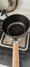 小幸福鑄鐵（KITCHEN LITTLE HAPPINESS KITCHEN）无涂层铸铁奶锅宝宝辅食补铁汤锅不粘婴幼儿小锅热牛奶煮面炖炸锅 18cm木柄奶锅+玻璃盖+油刷 18cm 实拍图