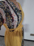 啄木鸟民族风棉麻连衣裙女2024年夏季新款文艺复古花色显瘦长裙 黄色 XL 晒单实拍图