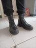 卡帝乐鳄鱼（CARTELO）马丁靴男款秋冬季2025工装靴子男厚底皮靴高帮男靴作战靴 黑色 41 实拍图
