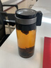 希诺（HEENOOR）玻璃杯单层提环大容量水杯耐热滤网便携泡茶男士茶杯子水晶含杯套 530ml【英文LOGO】 实拍图