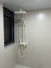 日丰奶油风白色淋浴花洒套装卫浴家用全铜增压浴室淋浴器喷头全套 三功能丨奶白丨精铜主体+自洁手持 传统把手旋钮式开关 实拍图