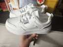 鸿星品断码女鞋小白鞋2025冬季新款皮面平底休闲透气板鞋防滑软底运动鞋 白灰(单鞋款) 36 实拍图