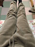 婳如嫣灯芯绒裤子女秋冬小个子高腰哈伦裤2025新款加绒加厚束脚休闲裤子 卡其色常规款 L 实拍图