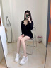 狄德拉小码真皮内增高小白鞋女2025春秋款厚底小个子百搭休闲运动松糕鞋 9cm白棕夏季网面(牛皮) 36 (230mm) 标准码 实拍图
