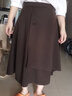 拉夏贝尔（La Chapelle）针织裙女装新款2026年秋冬裙小个子气质中长款两件套套装裙子 卡其上衣+咖色半身裙 XL 实拍图