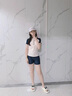羽克儿童泳衣女童2026新款两件套保守分体式中大童学生速干训练泳装 嫩粉色 150 (L-建议140-150重60-75斤）带胸垫 实拍图