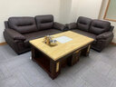 办公室沙发简约商务老板接待会客洽谈休闲三人位现代办公茶几组合 黑色 多购联系客服有更多优惠 实拍图