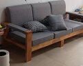公熊（GXIONG） 公熊家具 沙发实木沙发客厅北欧实木木质沙发实木沙发小户型沙发 原木色（灰色布套） 三人位 实拍图