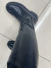 他她（TATA）黑色V口长筒靴女英伦加绒抗寒高筒靴骑士靴冬季G5JA1DG2 黑色（绒里） 35 实拍图