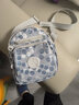 手机包女斜挎迷你小包包零钱包放装钥匙新款夏天尼龙帆布单肩小包 蓝白点 实拍图