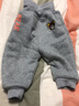婴儿冬季加绒大PP裤男保暖长裤宝宝加厚裤子女哈伦裤幼儿秋冬棉裤 浅灰色 73cm 实拍图