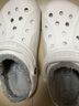 CROCS卡骆驰秋冬新品暖棉洞洞鞋男女秋冬款贝雅暖棉拖鞋|205969 白/浅灰-11H(建议买大一码) 37 /38(230mm) 实拍图