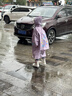 正雨儿童雨衣男童女童小童全身防水宝宝幼儿园小学生上学带书包位雨披 紫色小兔【升级拉链款+按扣】 M 1件 【105-115cm】【赠收纳袋】 实拍图