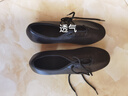 真皮拉丁舞鞋女成人交谊舞蹈鞋软底 中跟摩登广场舞女式水兵舞秋幻巧 906黑色真皮直底胶底3.5cm跟 37 实拍图