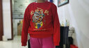 真维斯（Jeanswest）红色卫衣男女款秋冬季休闲宽松上衣马年本命年衣服过新年会定制款 加绒 红色 渐变金马 XL 【推荐130-140斤】 实拍图