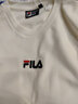 FILA 斐乐女装卫衣男女同款套头卫衣秋冬情侣款休闲加绒保暖长袖上衣 奶盐白-IV L 175/96A/L 实拍图