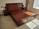 善匠良品 红木家具非洲花梨(学名:刺猬紫檀)新中式实木大床双人床 1.8米富贵大床+2床头柜 晒单实拍图
