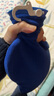 fashy热水袋注水热敷大号暖手袋暖脚暖肚子防爆暖水袋学生宿舍暖被窝 6420经典格子款-宝石蓝+外套 实拍图