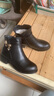 依斯诺宇短靴女妈妈鞋皮鞋女冬靴子女粗跟大码女靴4143棉鞋女加绒保暖冬季 黑色4厘米+羊毛内里 38 实拍图