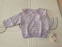戴维贝拉（DAVE＆BELLA）女童毛衣儿童上衣学院风宝宝衣服小童针织衫秋冬新款小童服饰 紫色条纹DB4237399-B 90 cm（建议身高80-90cm） 实拍图