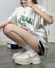 斐乐（FILA）女鞋帆布鞋LAVA胖胖底厚高底增鞋板鞋帆布鞋休闲鞋 奶白-GD 36.5 实拍图