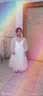 安妮优儿女童礼服花童婚礼小女孩婚纱钢琴演奏演出服儿童高端主持人公主裙 白色长款长袖 150 实拍图