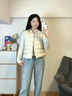 花田衣亩90%白鹅绒服马甲女2025新款秋冬季中式大衣内搭立领羽绒短款背心 白色 90%鹅绒马甲 M 推荐体重（100-115斤） 实拍图