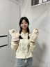 云见森知 手套女冬可爱抱抓兔耳手套韩版学生保暖日系毛绒手套冬季加厚 翻盖兔耳－米色013 实拍图