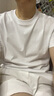 拇指白小T【三防T】二代短袖t恤男女纯棉夏季圆领白小丅打底衫小白t 【拍1发2】男款-藏青+藏青 XL 实拍图