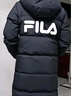 FILA 斐护科技|斐乐女装长款羽绒服冬季休闲简约连帽保暖羽绒外套 正黑色-BK 175/92A/XL 实拍图