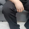 老爷车秋天宽松休闲裤男爸爸裤中老年高腰长裤冬季加厚加绒裤男士直筒裤 春秋不加绒(款)黑灰色 常规 3XL 体重140-160斤 实拍图